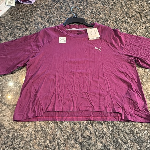 Puma dry cell relaxed fit purple crop top NWT XL - Picture 8 of 9